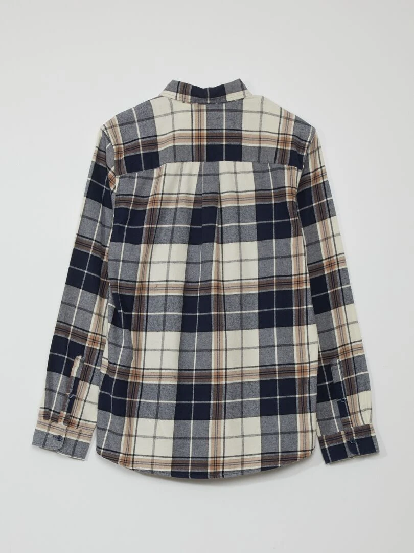 Chemise en flanelle à carreaux Bleu/beige