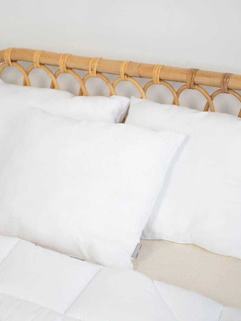 Oreiller en satin de coton moelleux fabrication française Blanc
