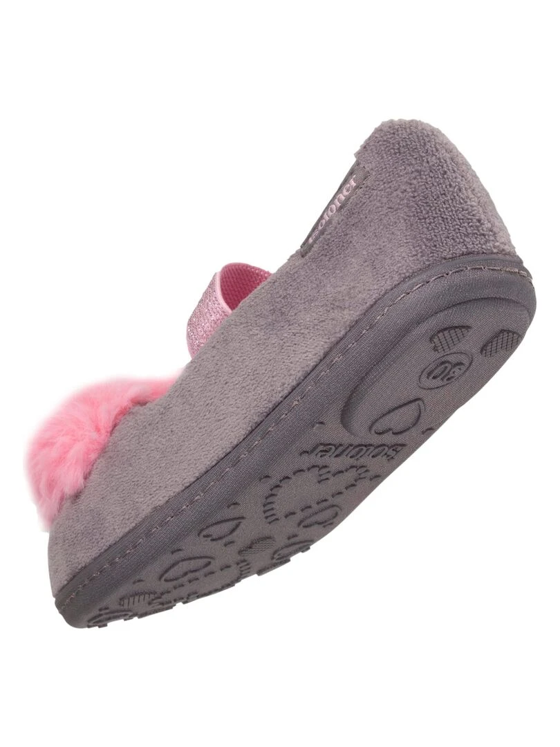 Chaussons ballerines Enfant Cœur moelleux   Gris