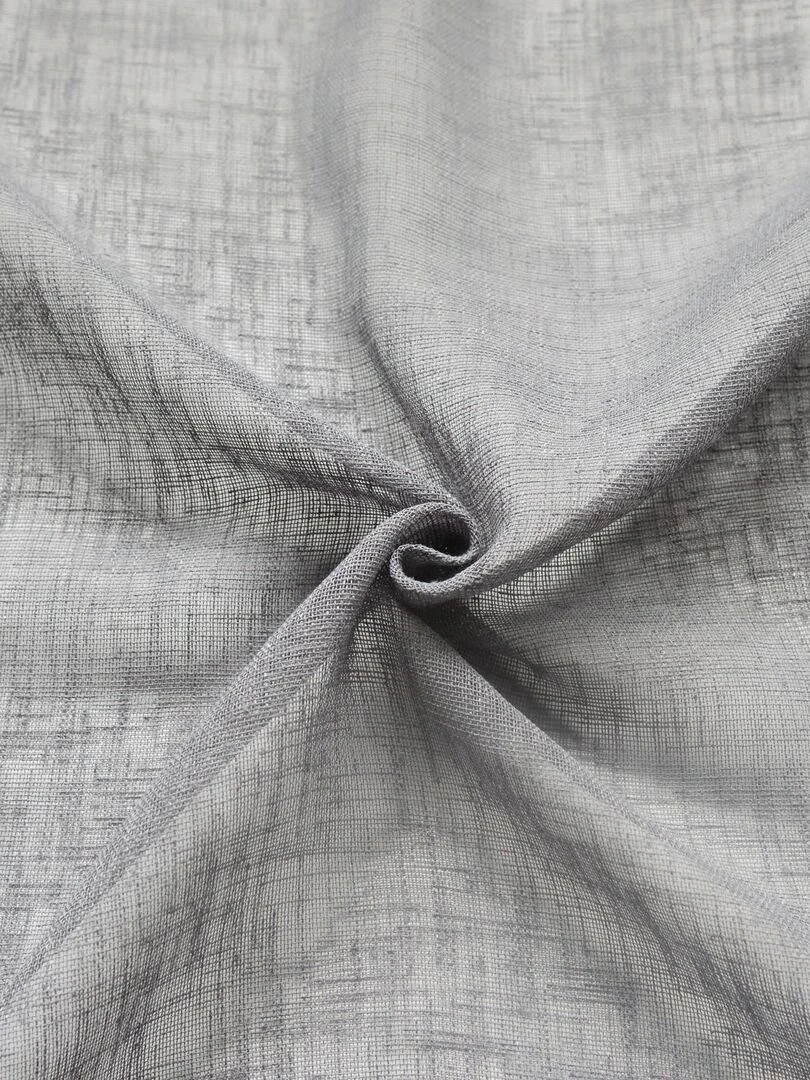 Voilage traditionnel en étamine unie       Effet lin   Gris perle