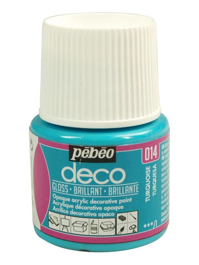 Peinture acrylique opaque brillante Turquoise 45 ml N/A