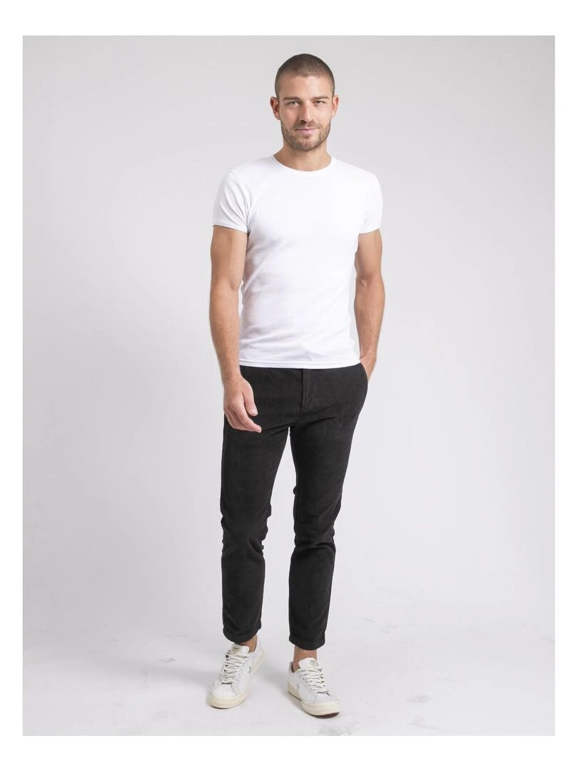 Pantalon velours chino taille élastiquée VERDAMONT   Noir