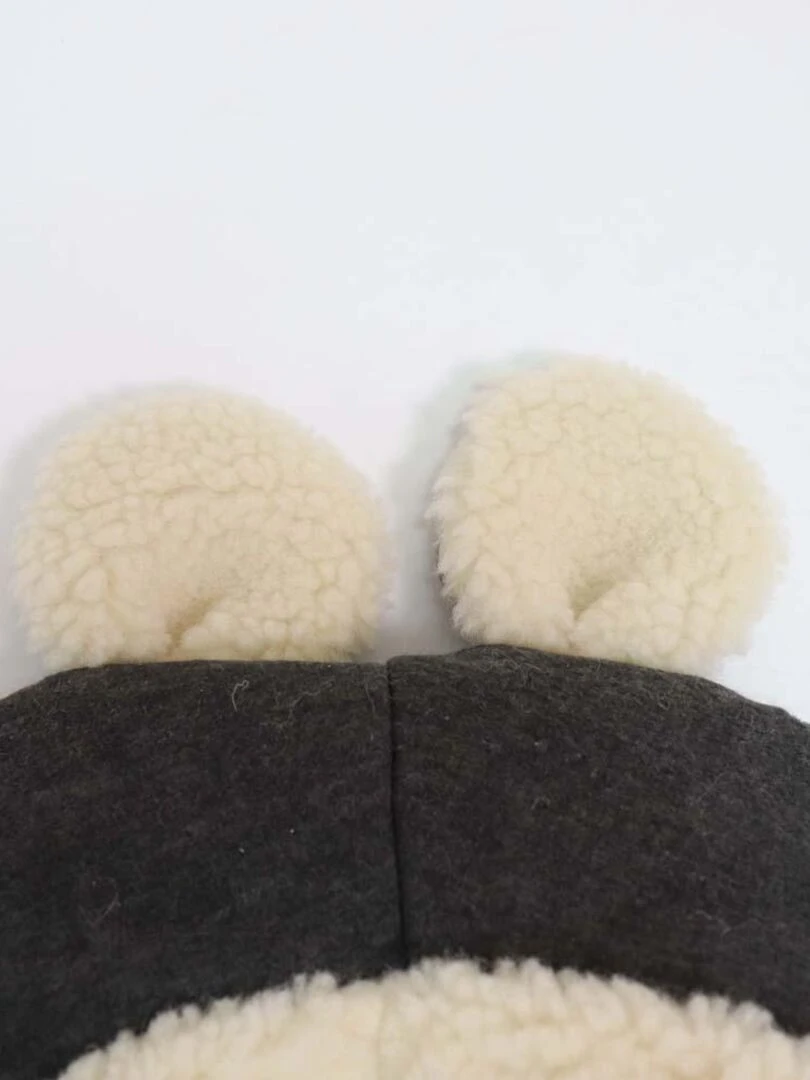 Chancelière capuche souris en laine gris foncé (0 12 mois)   Gris