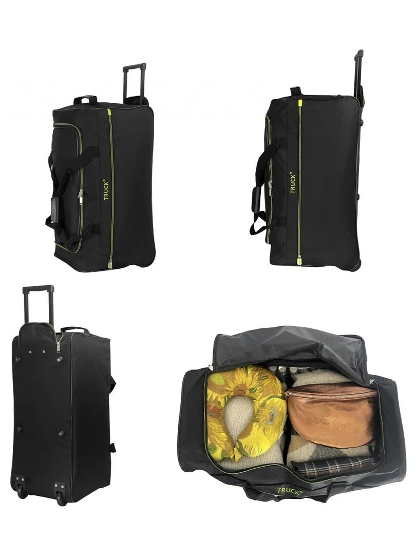 Sac de voyage avec roulettes 64L polyester taille M 65   Noir