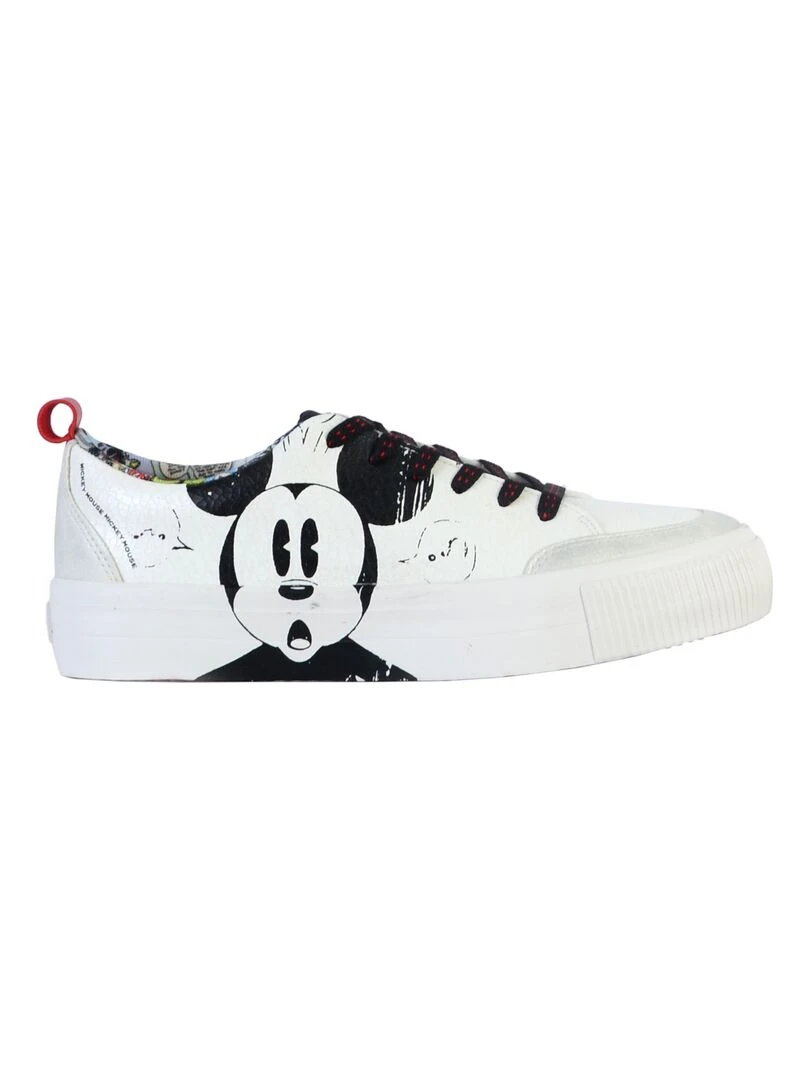 Basket à Lacets Desigual Street Mickey Crack Blanc