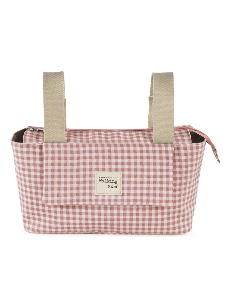 Organiseur de poussette I love vichy rose Rose