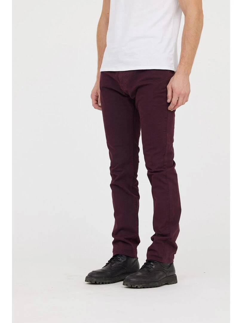Lee Cooper Pantalon coton straight LC122ZP Rouge foncé