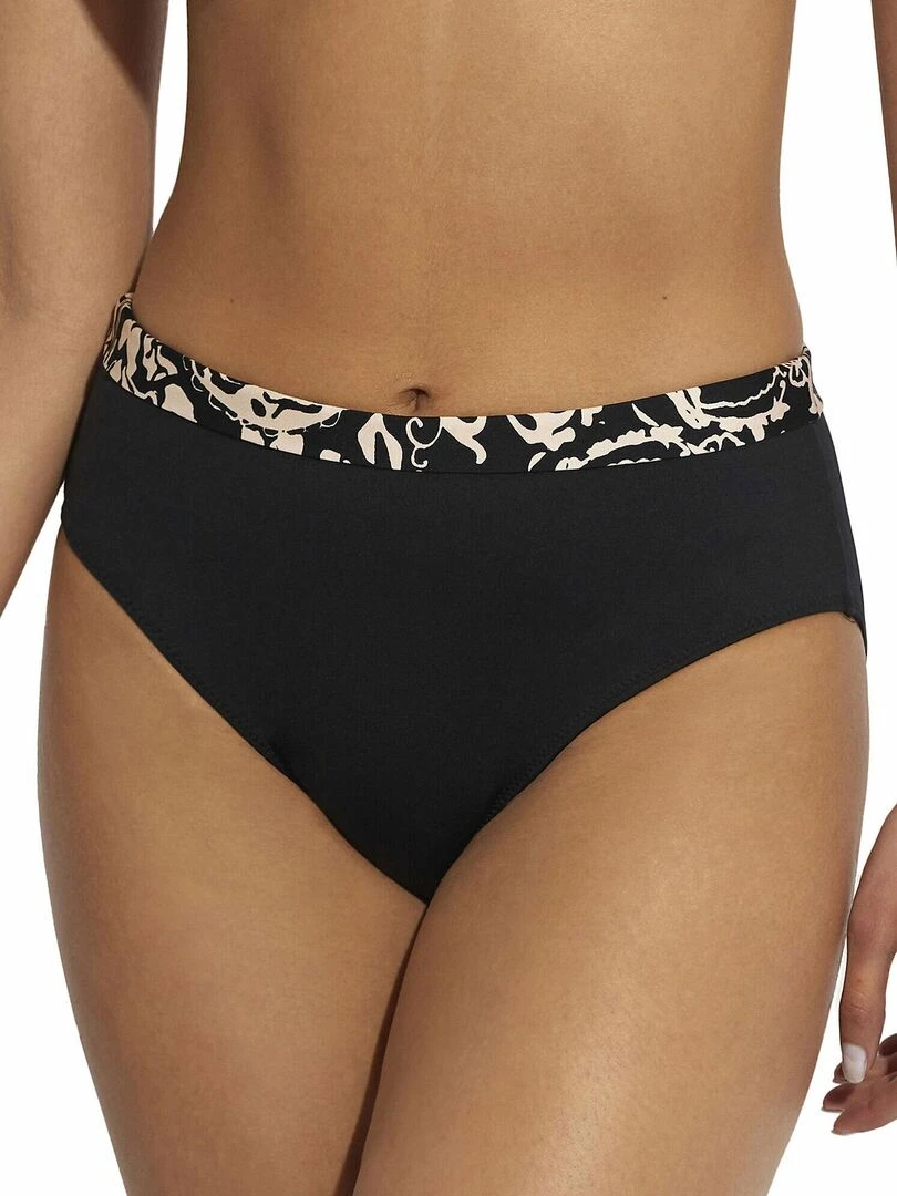 Bas maillot slip de bain taille haute Creta Noir