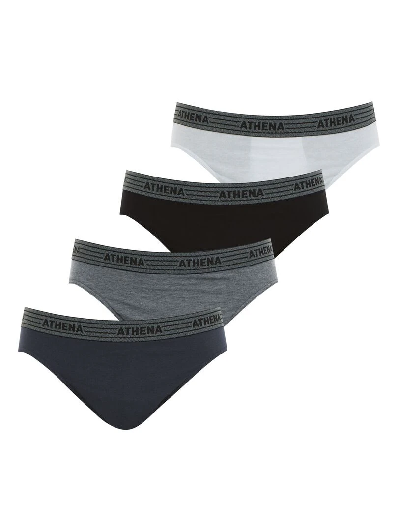 Lot de 4 slips homme Eco Pack Gris