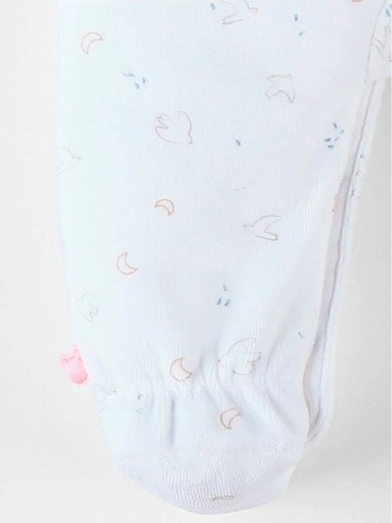 Pyjama 1 pièce à imprimé oiseaux en velours    Noukie's   Blanc