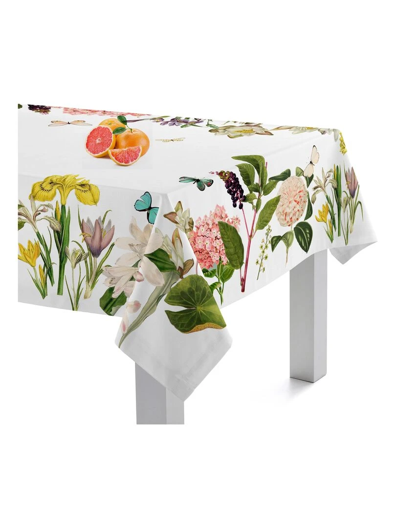 Nappe Spring time "Happyfriday"   Blanc