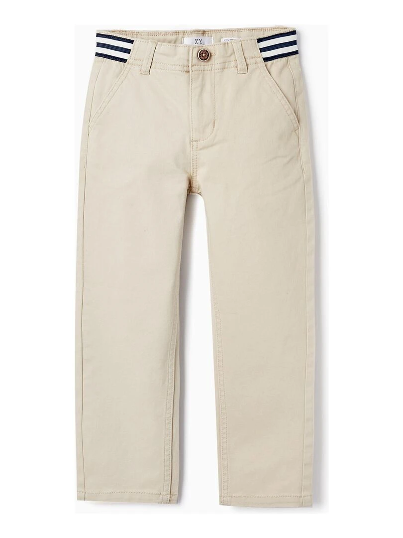 Pantalon en sergé de coton pour garçon 'Slim Fit' ATLANTIC COMPANY Beige clair