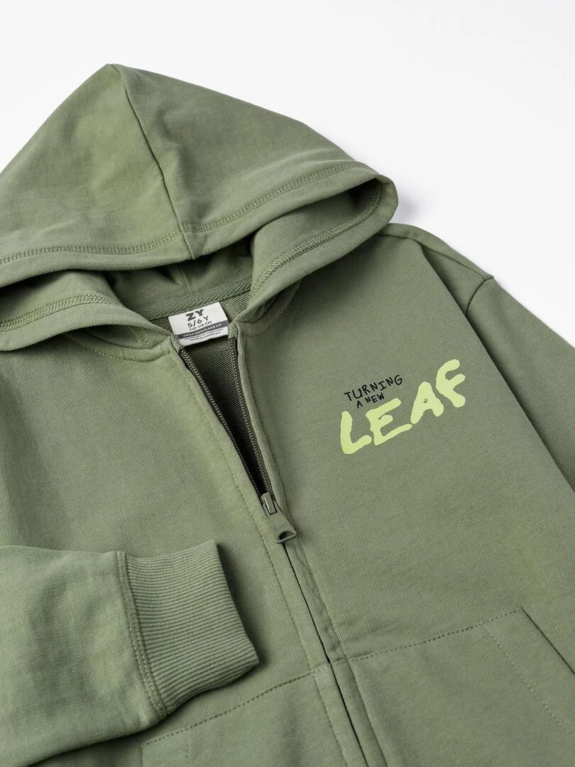 Manteau avec Capuche pour Garçon 'Turning a New Leaf'   NATURE TAKEOVER   Vert