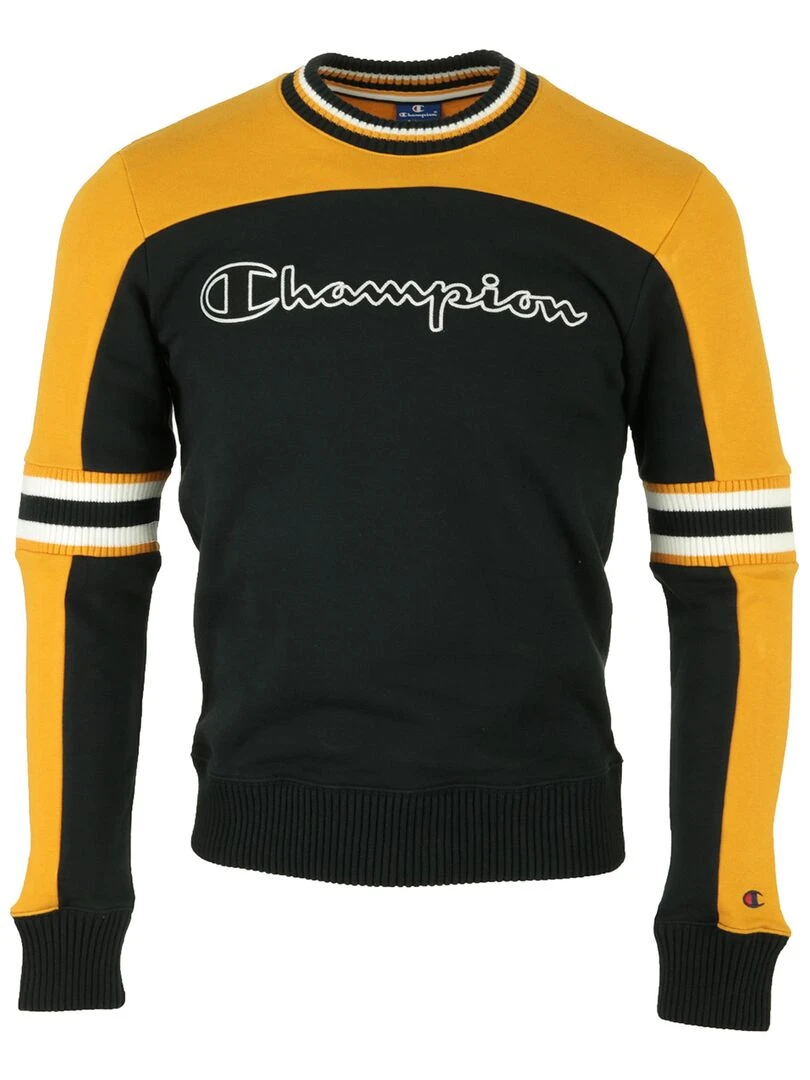 Champion Crewneck Sweatshirt Noir Orange