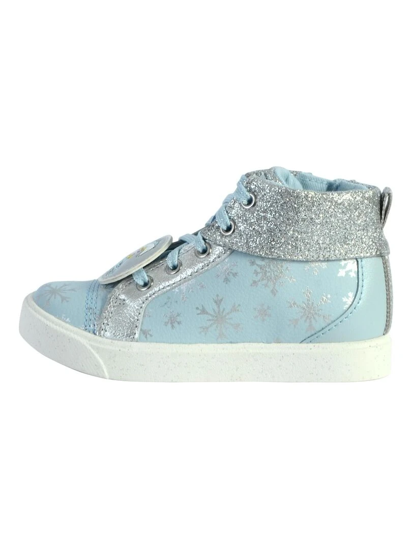 Basket Montante Cuir Clarks Enfant City Ice Bleu