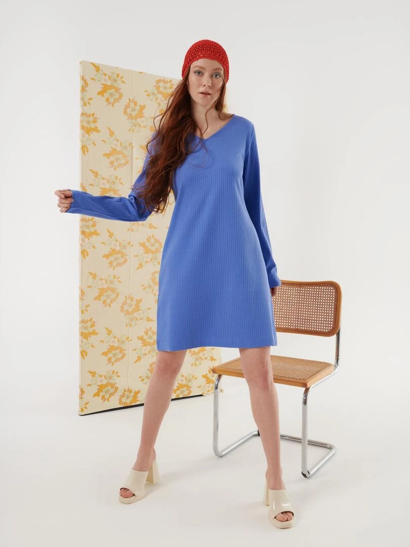 Chemise de nuit manches longues Lucky   Bleu