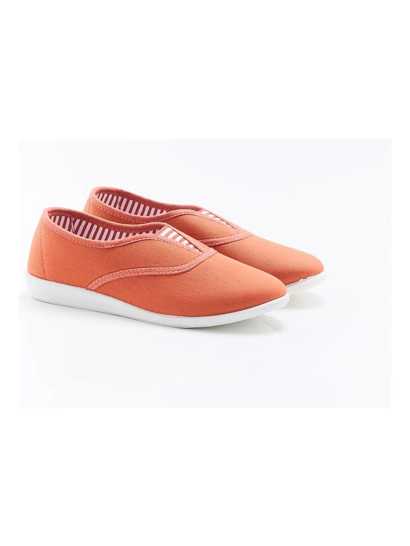 Ballerines d'intérieur en toile Damart Abricot