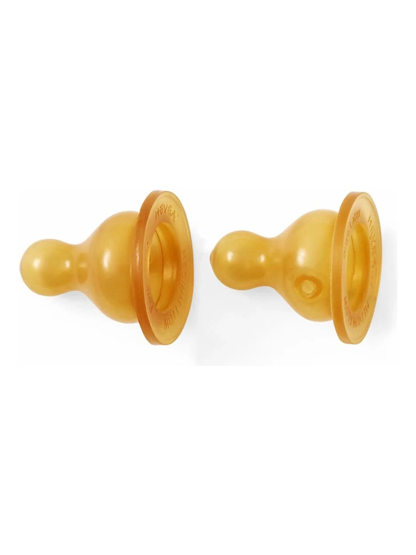 Lot de 2 tétines en caoutchouc naturel débit lent Multicolore