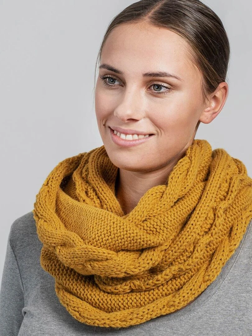 Snood Moyna Fabriqué en Europe Moutarde