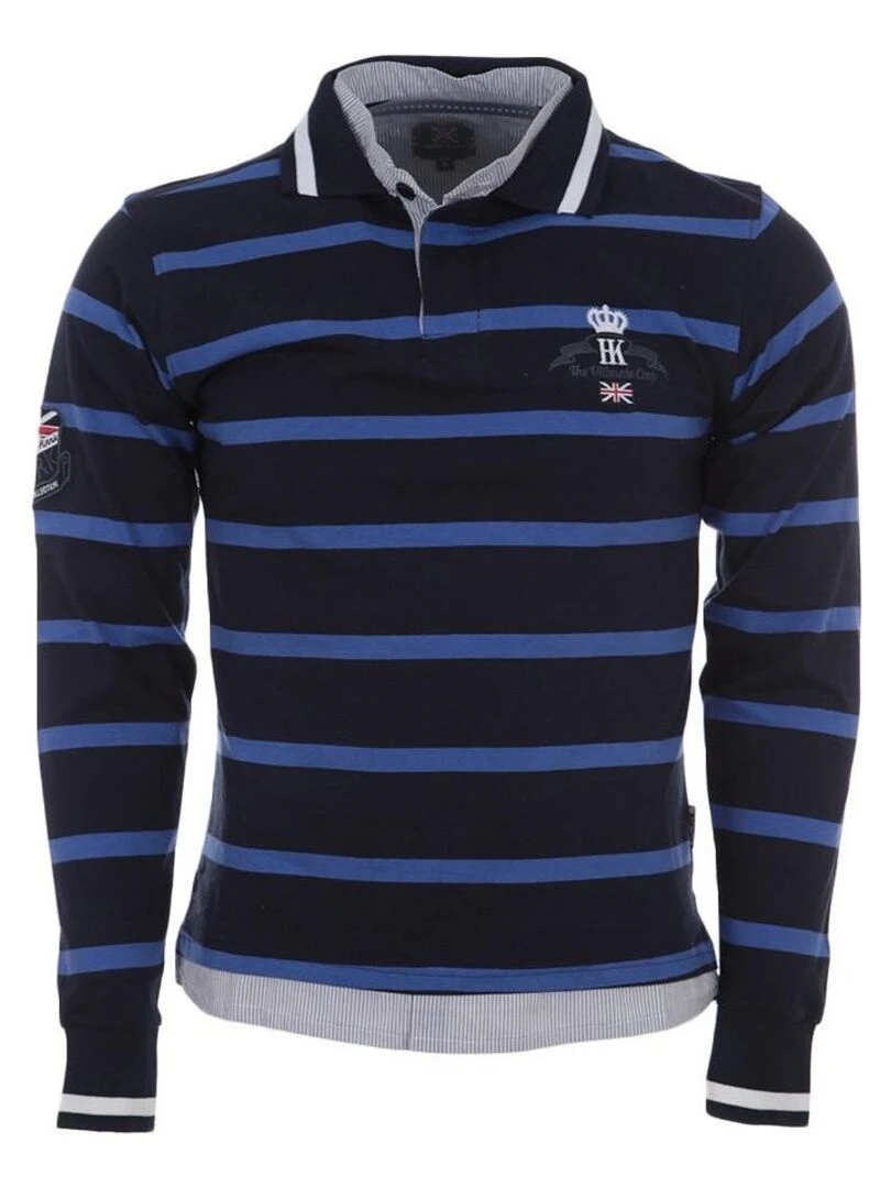 Polo manches longues homme CALAORI HARRY KAYN Bleu marine