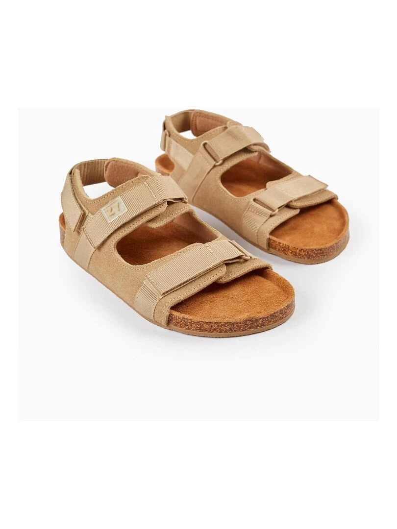 Sandales en cuir pour garçon PICASSO Beige foncé