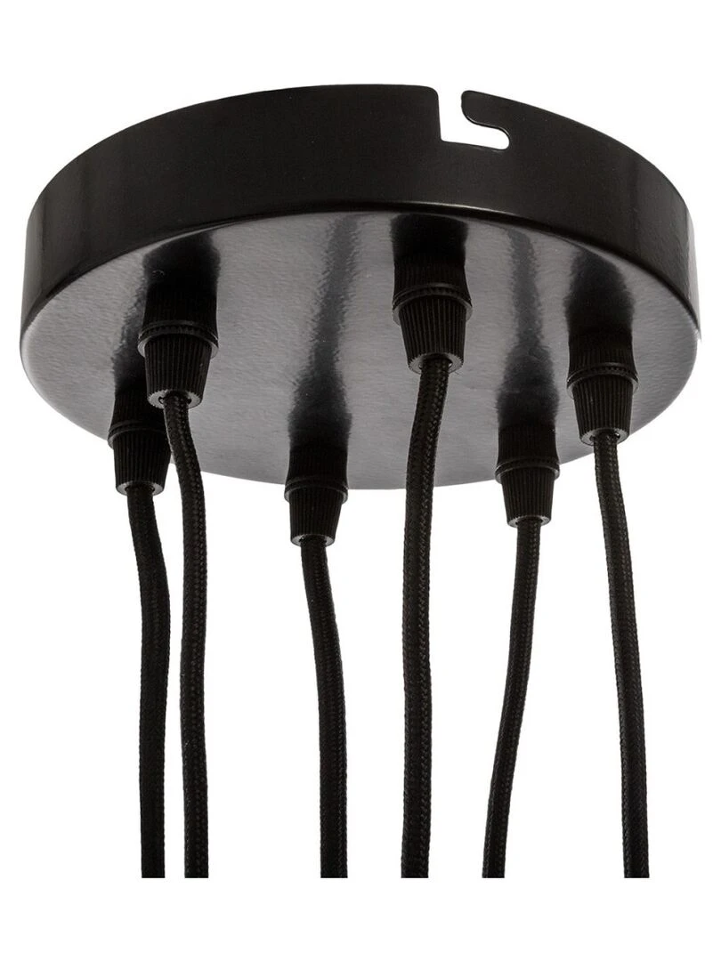 Suspension araignée 6 ampoules   Noir