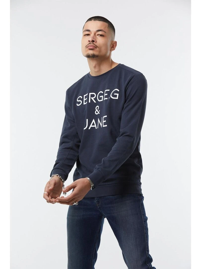 Lee Cooper Pull coton regular fit EZIM Bleu marine
