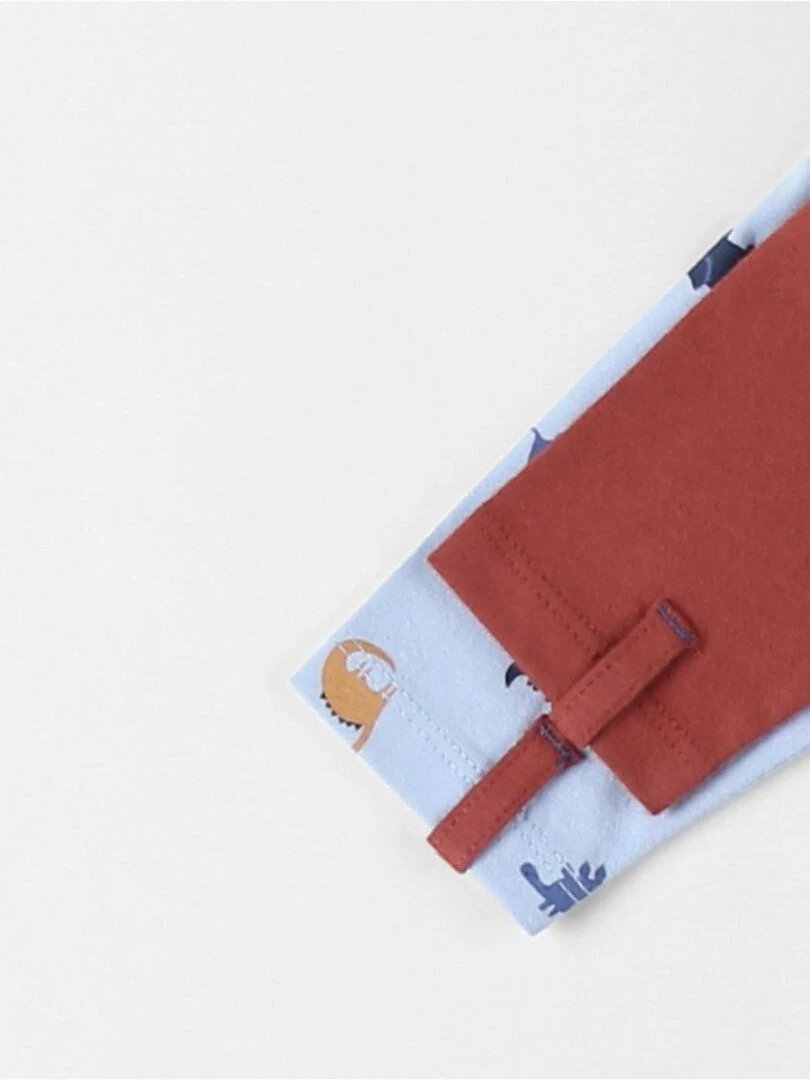 Set de 2 pyjamas 1 pièce en jersey  brique/beige clair   Noukie's   Bleu