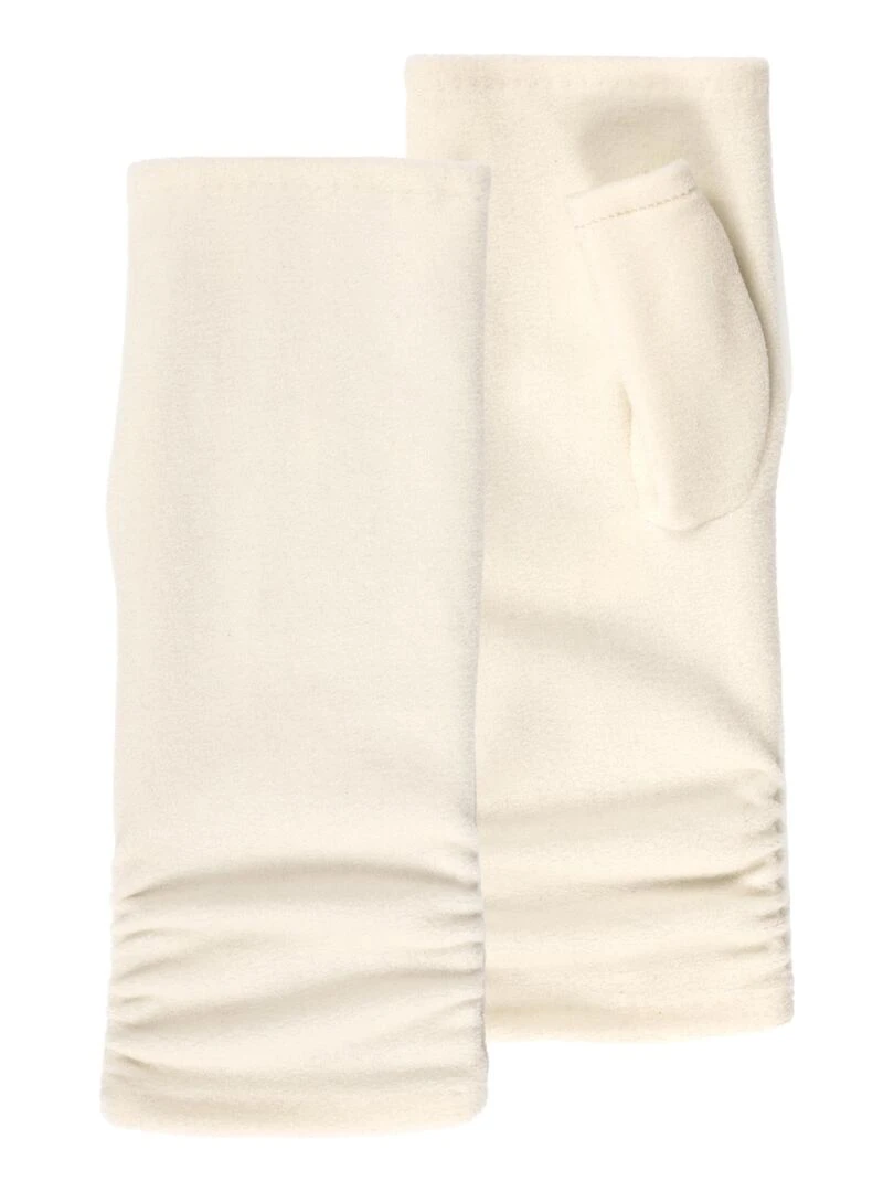Mitaines Femme polaire recyclée Blanc Blanc