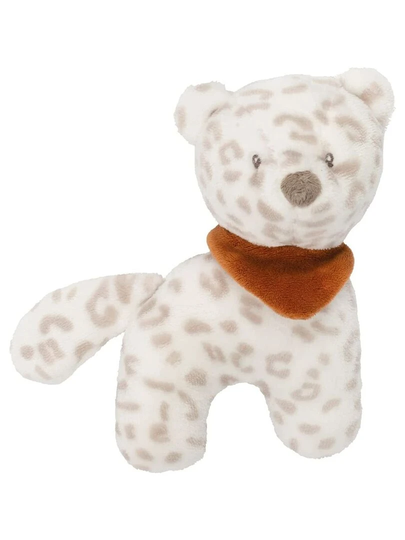 Hochet Peluche Jungo Léopard Des Neiges Boris & Jungo (19 Cm) Blanc