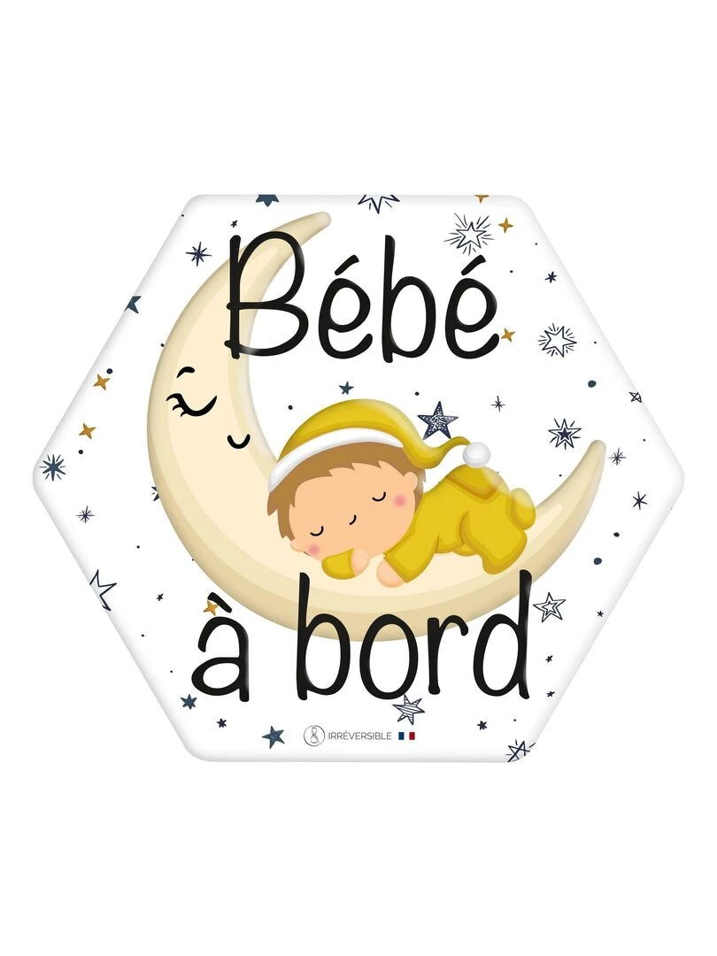 Adhésif / Autocollant bébé à bord Clair de lune Jaune