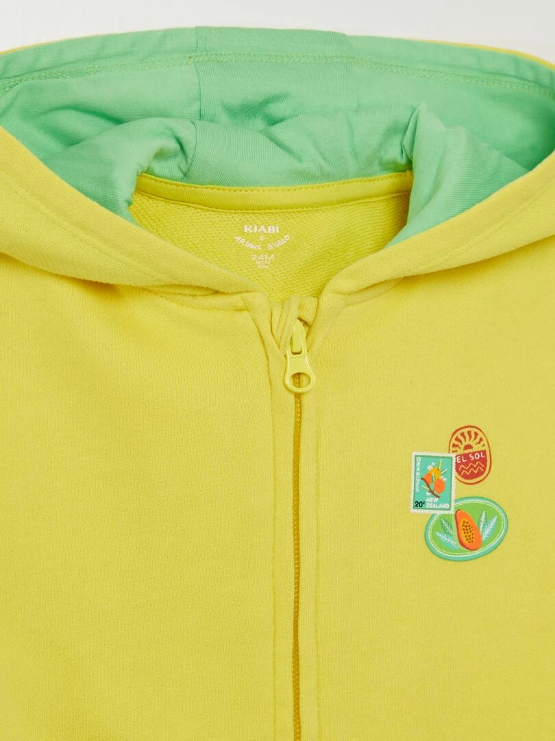 Sweat à capuche zippé x Arianne Butto   Jaune