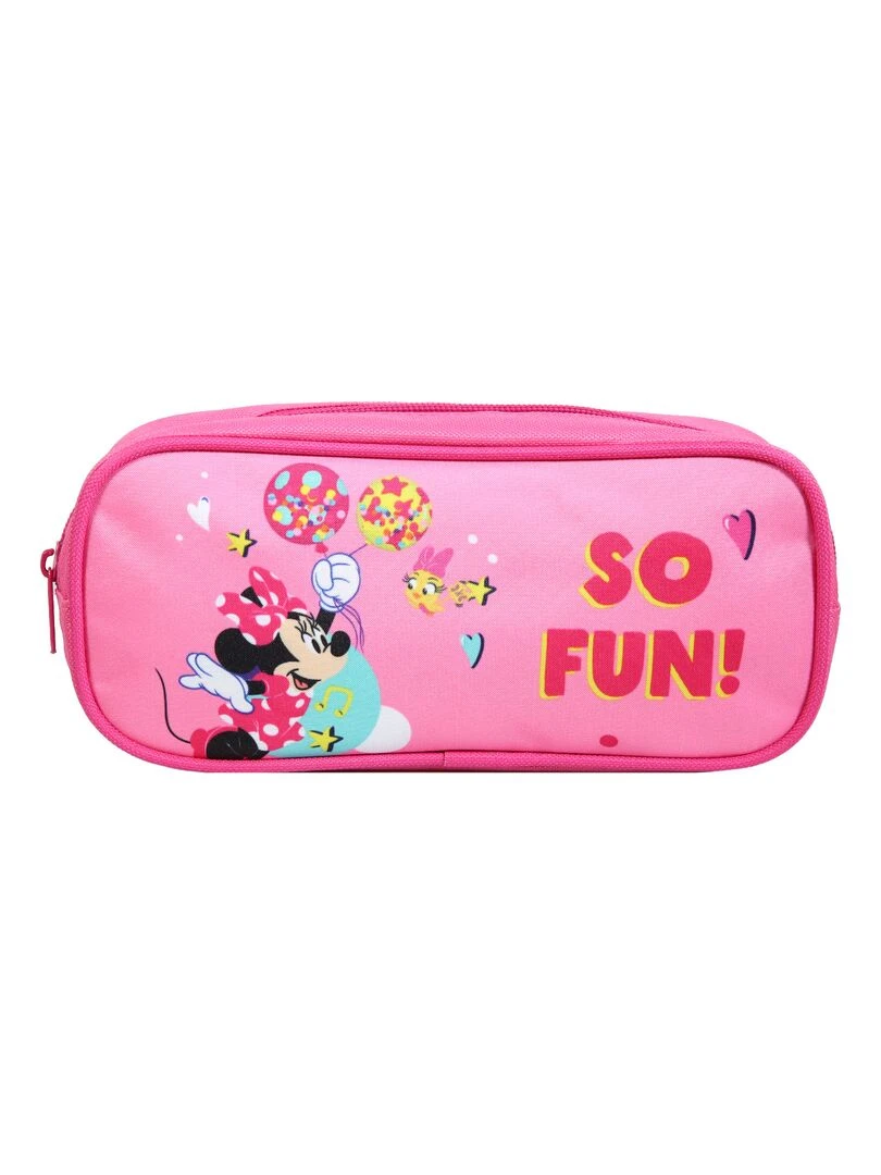 BAGTROTTER Trousse scolaire rectangulaire Disney Minnie Rose Fun Rose