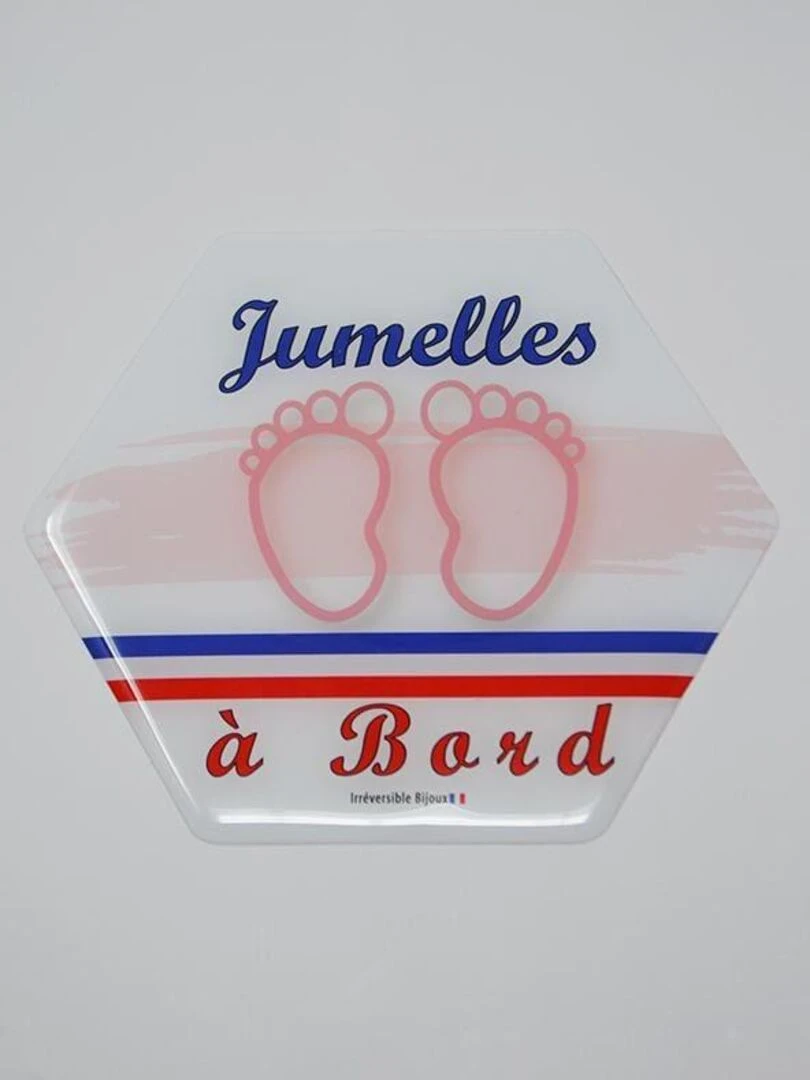 Adhésif / Autocollant bébé à bord   Jumelles   Rose