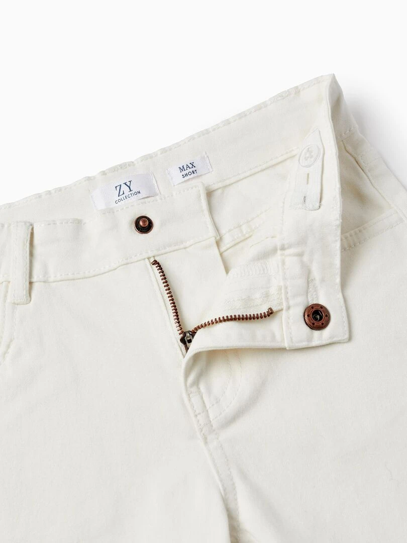 Short En Sergé De Coton Pour Garçon  PICASSO   Blanc