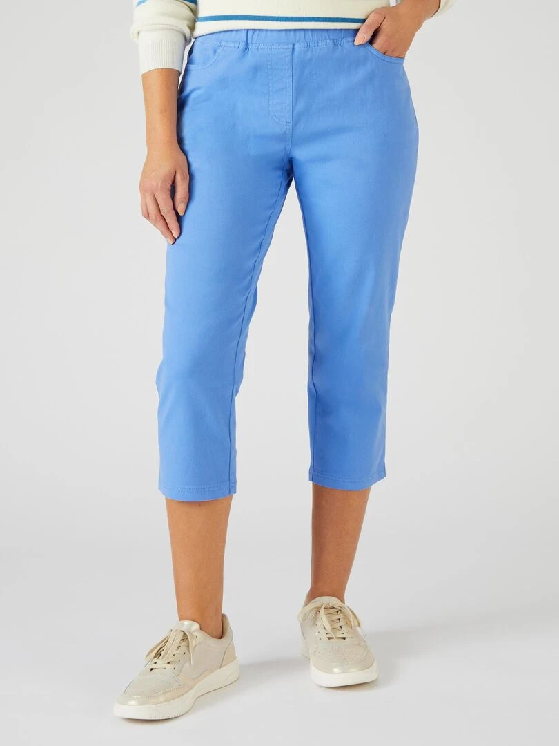 Pantacourt gabardine extensible Damart Bleu