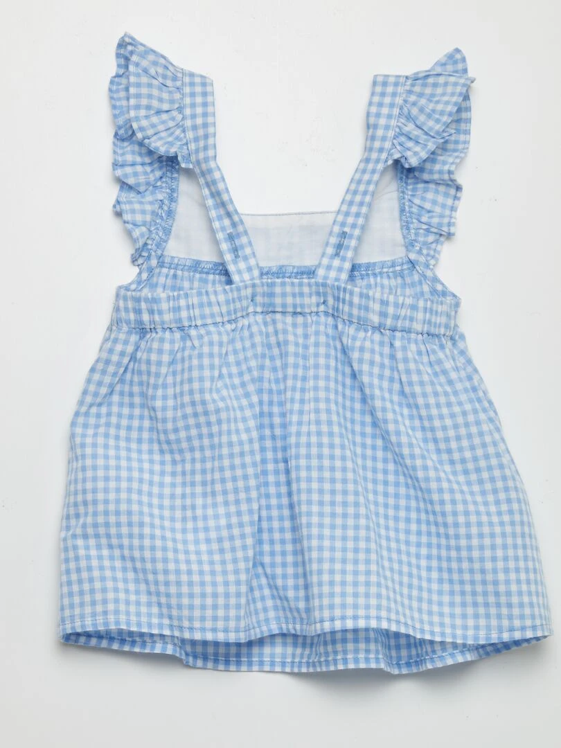 Ensemble blouse + culotte   2 pièces   Bleu