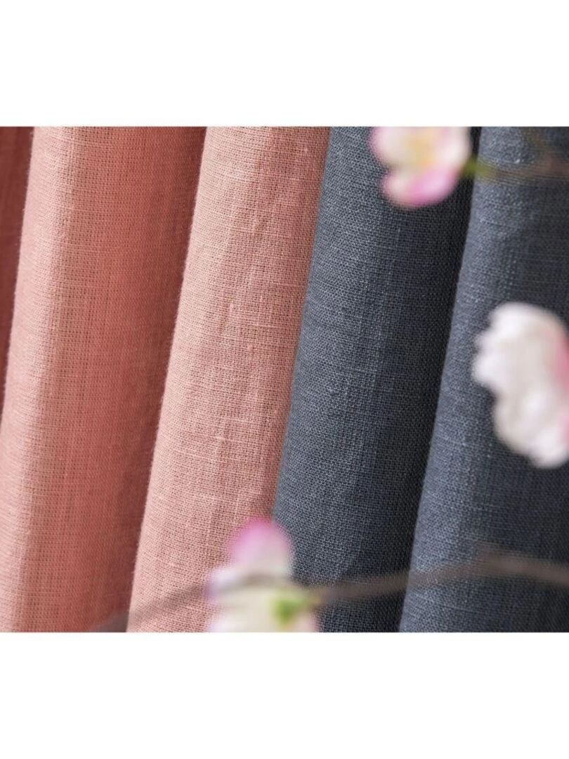 Rideau en lin avec œillets 'Deko&co'   Rose clair