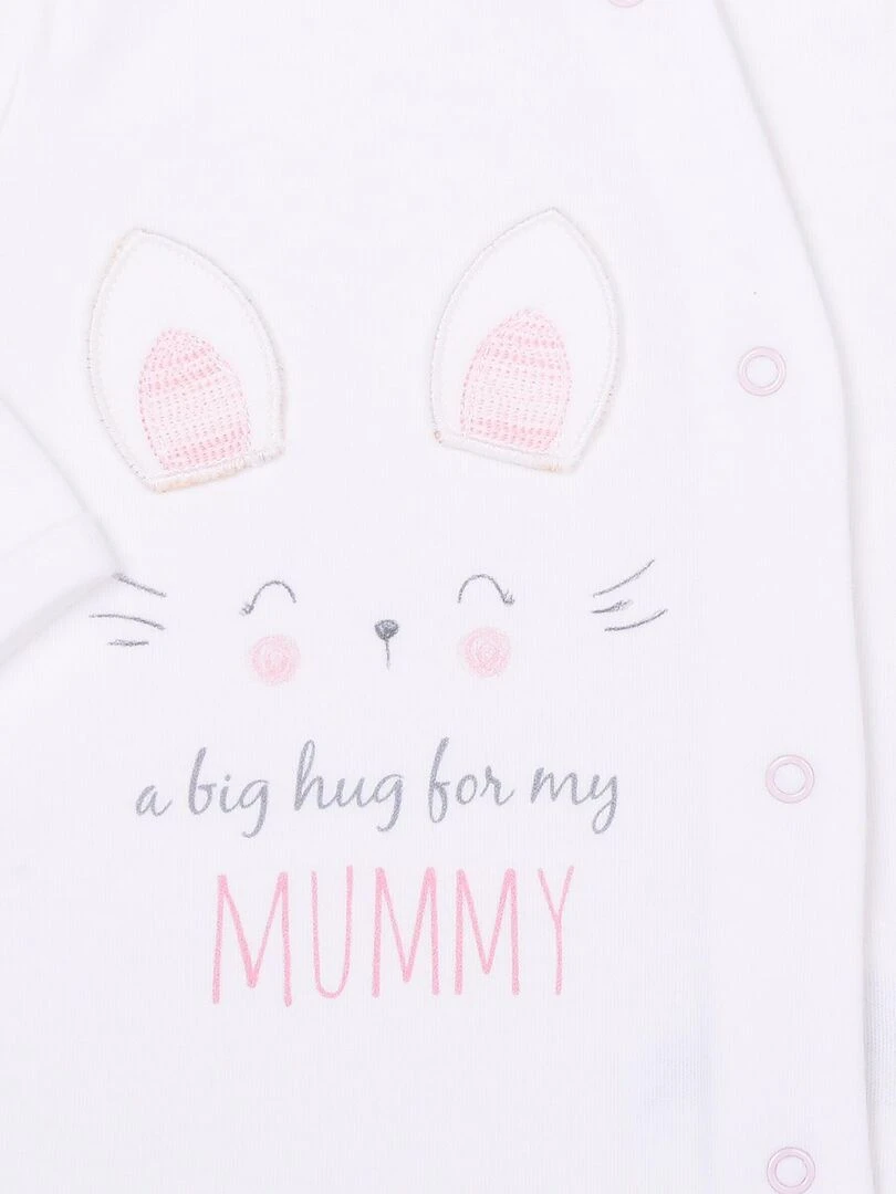 T shirt haut bébé à manches longues Blanc