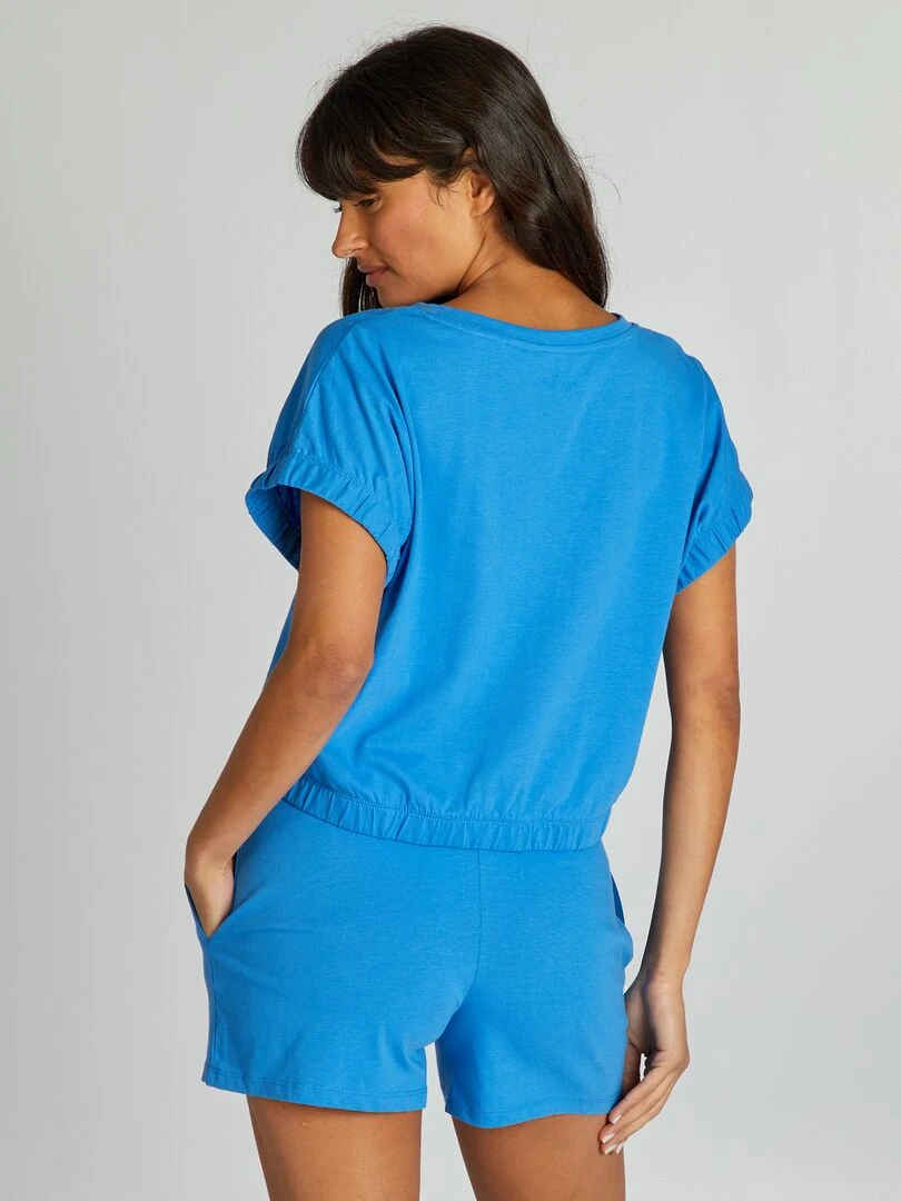 Ensemble pyjama short 2 pièces Bleu