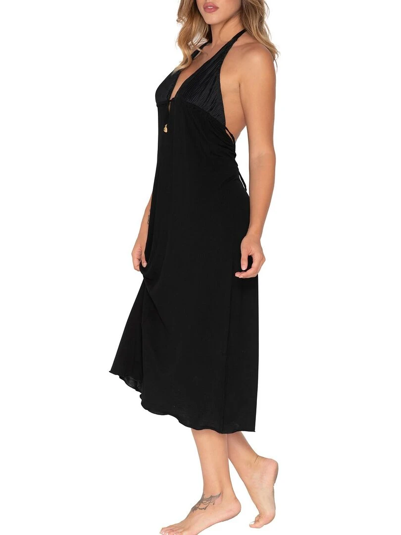 Robe longue estivale Scarlet   Noir