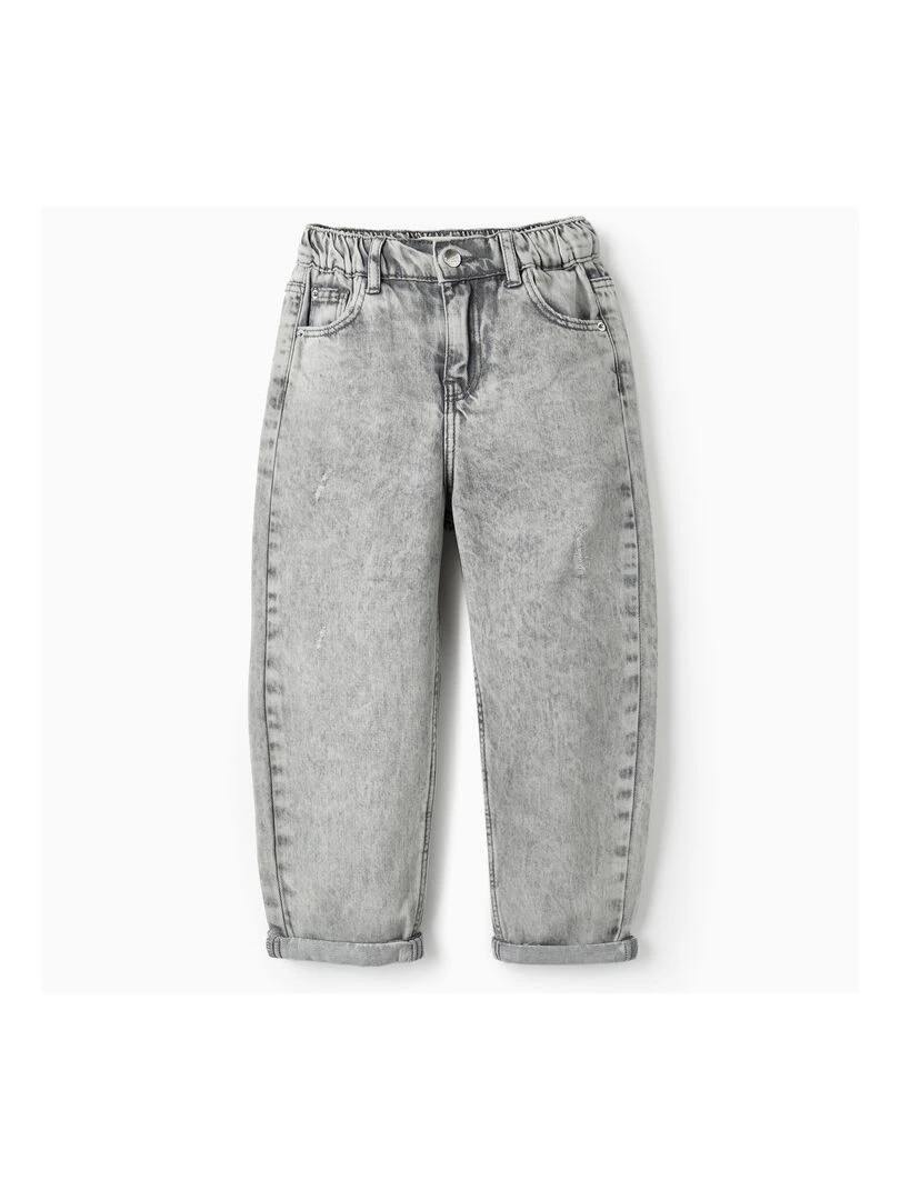 Pantalon en jean pour fille 'Mom Fit' THE WAVE TRIBE Gris