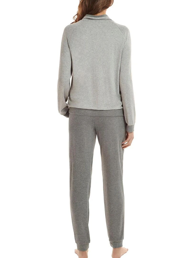 Pyjama pantalon top manches longues Kelly Gris