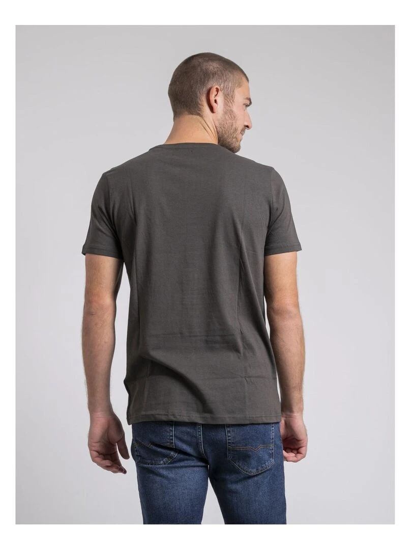 T shirt col rond pur coton JUSIX Gris
