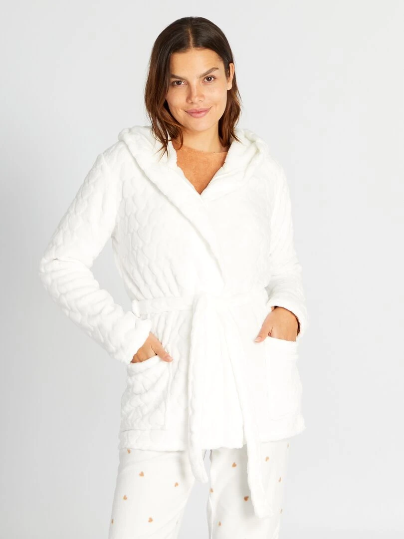 Peignoir en polaire blanc