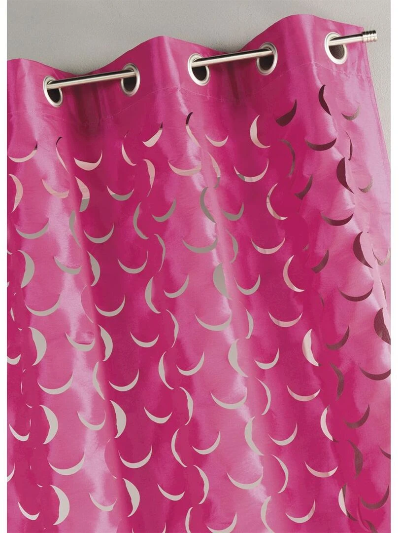 Rideau en taffetas léger découpe laser Rose framboise