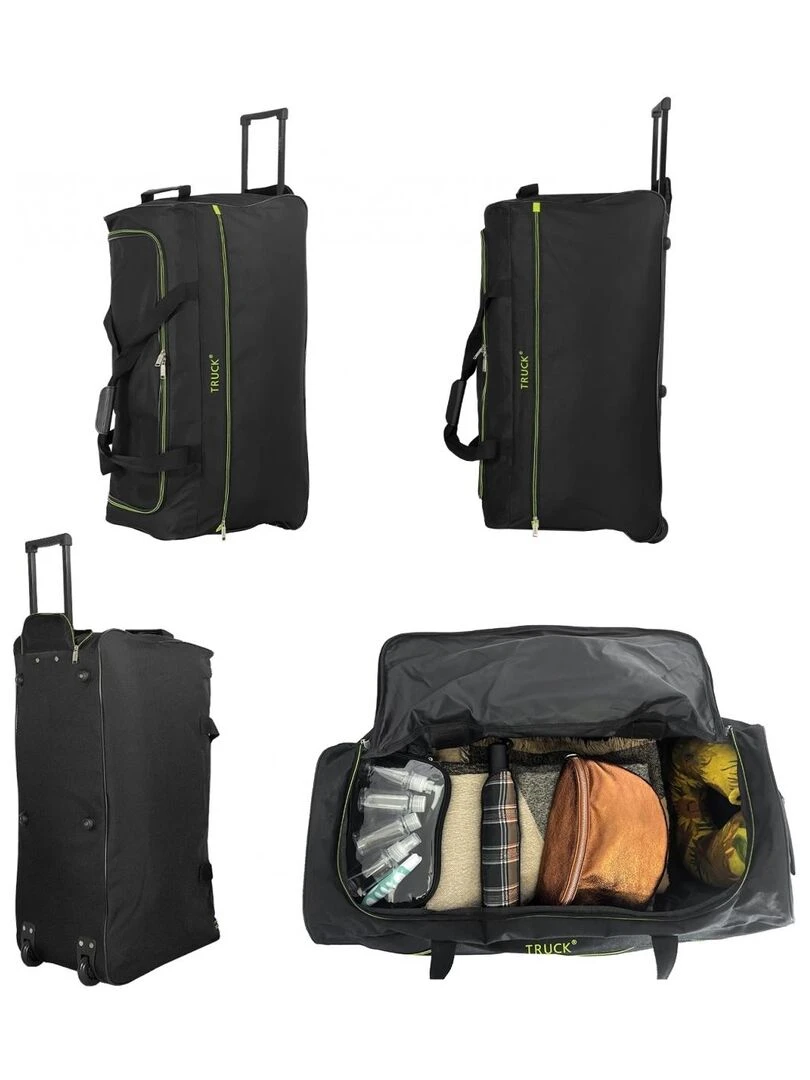 Sac de voyage avec roulettes 76L polyester taille L 75   Noir