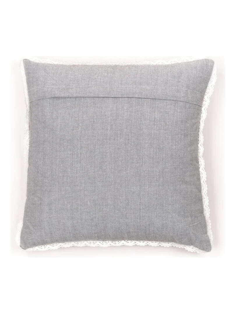 Coussin déhoussable finition dentelle 'CHARME' 'TODAY'   Gris