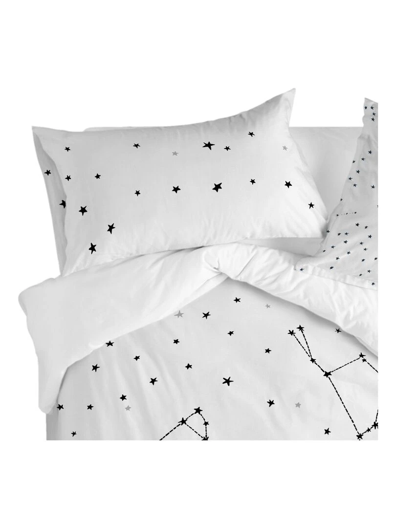Taie d'oreiller Constellation "Happyfriday" Noir Blanc