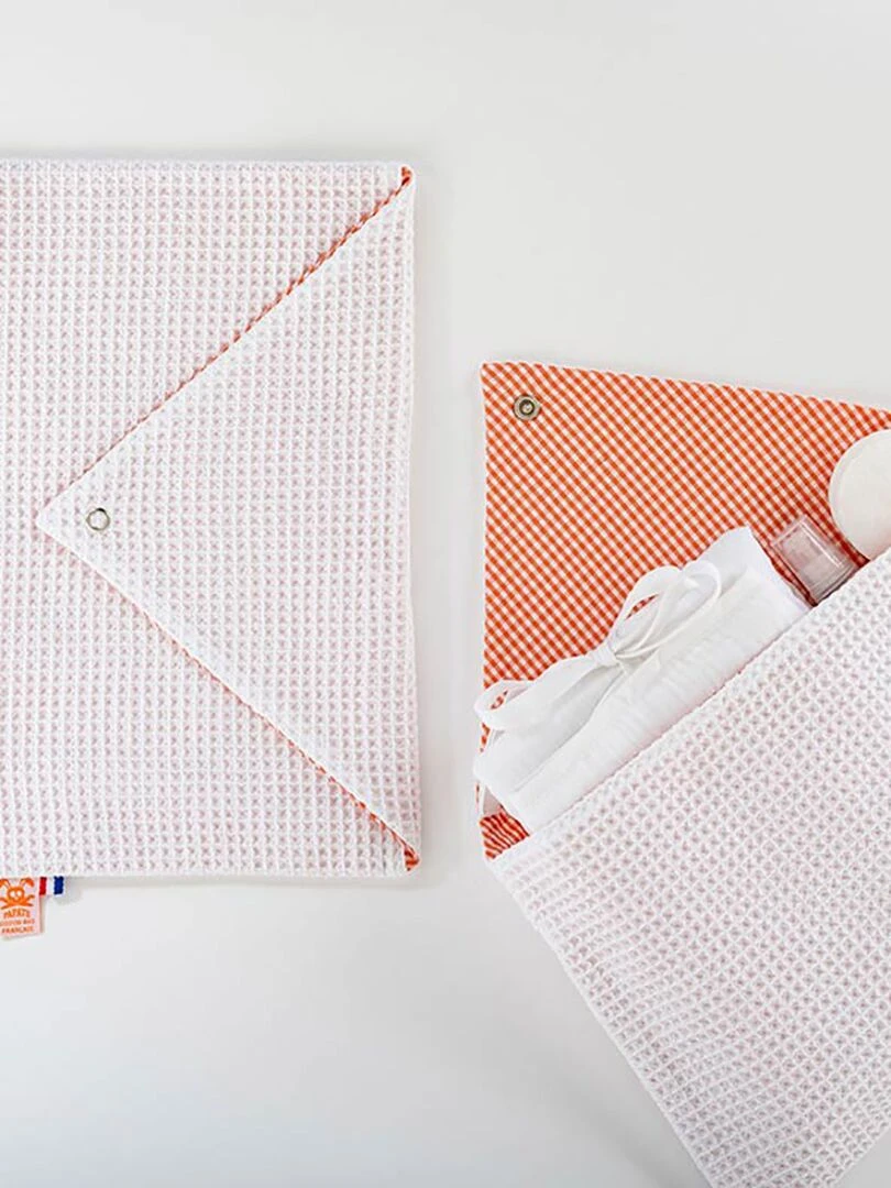Pochette de rangement en Coton Bio   Blanc